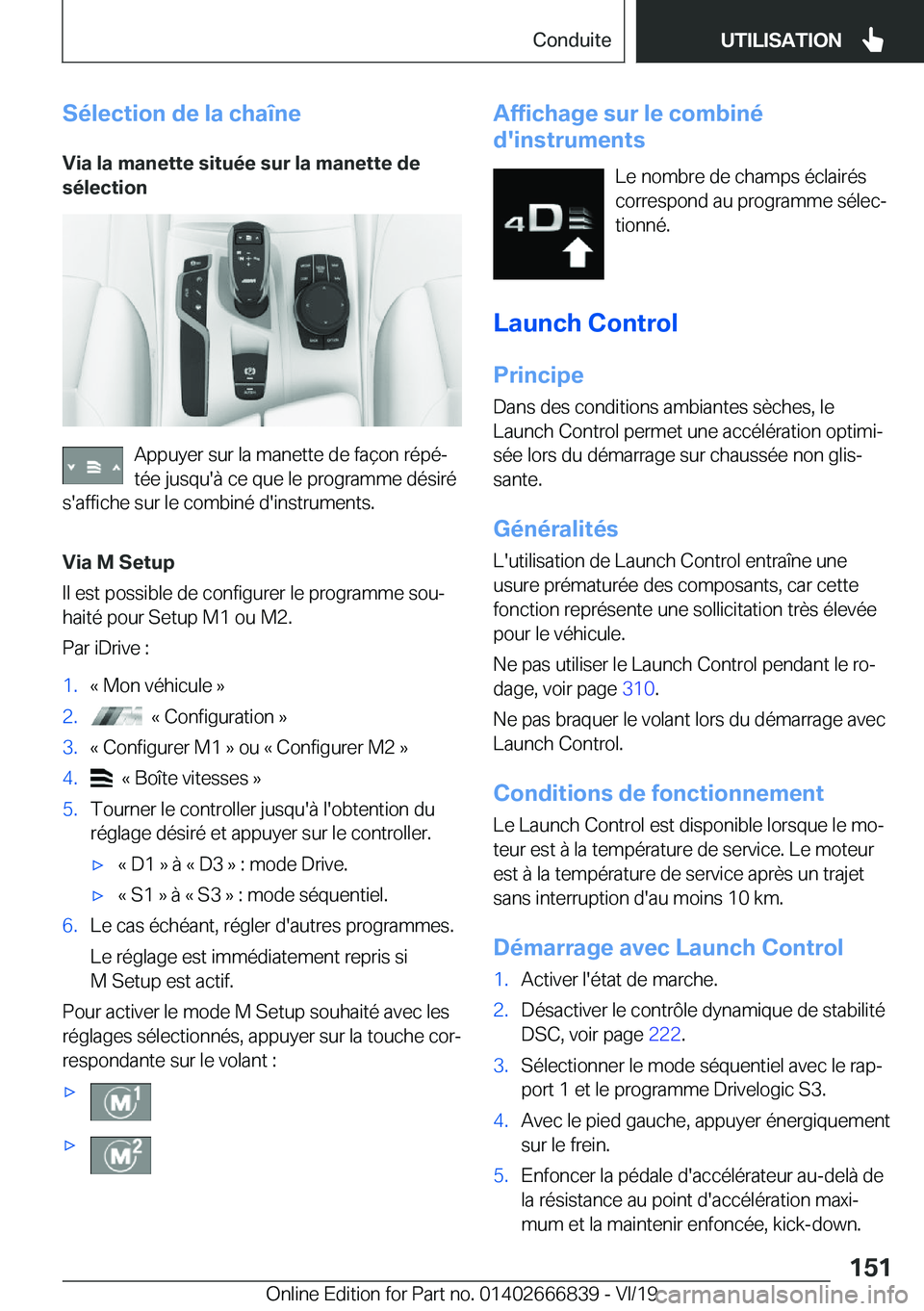 BMW X3 M 2020  Notices Demploi (in French) �S�é�l�e�c�t�i�o�n��d�e��l�a��c�h�a�