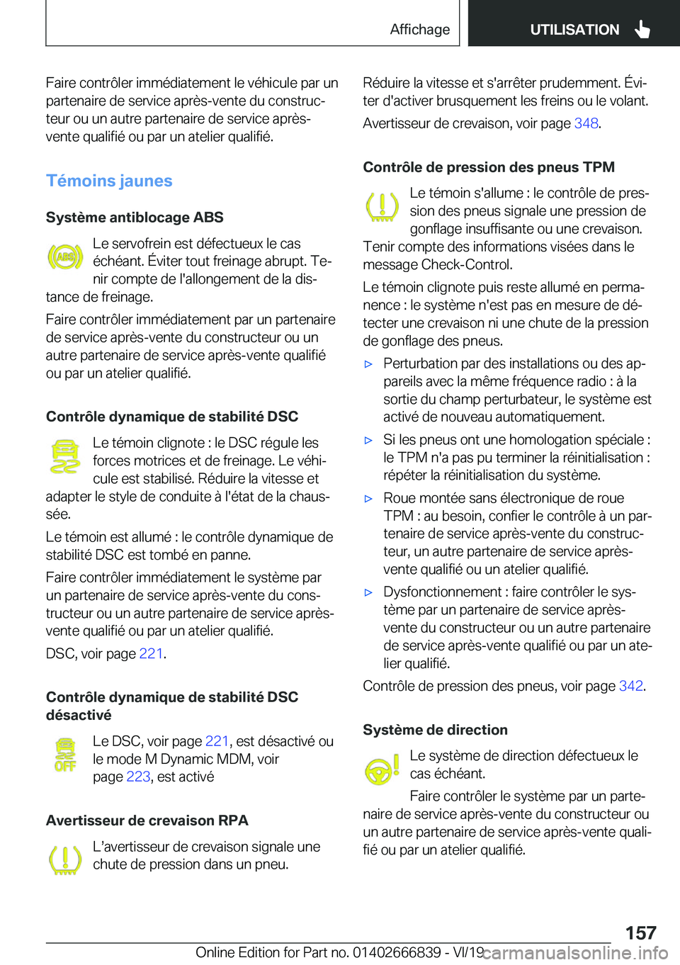 BMW X3 M 2020  Notices Demploi (in French) �F�a�i�r�e��c�o�n�t�r�