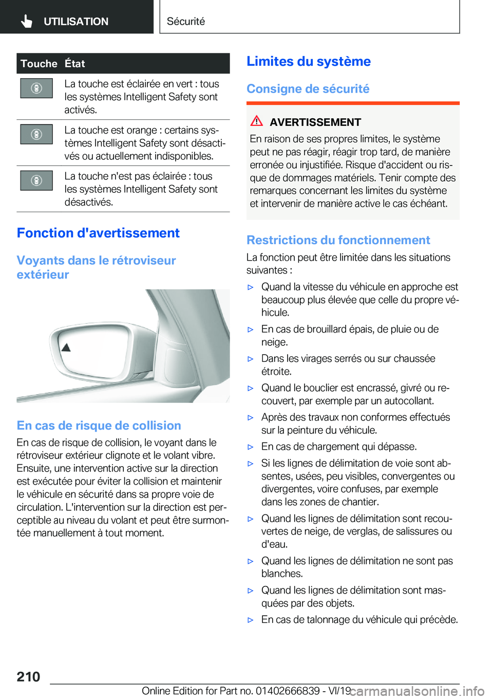 BMW X3 M 2020  Notices Demploi (in French) �T�o�u�c�h�e�