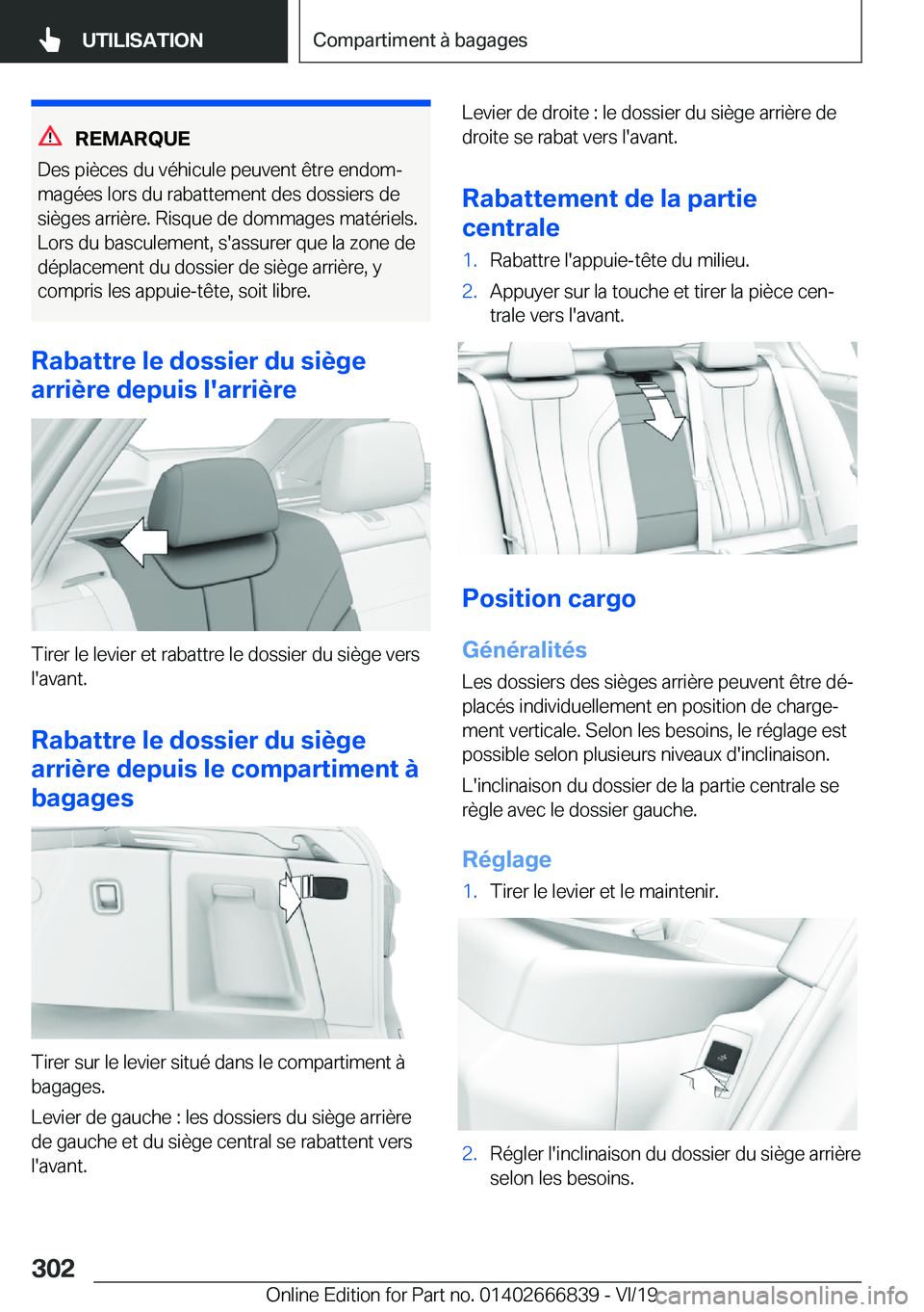 BMW X3 M 2020  Notices Demploi (in French) �R�E�M�A�R�Q�U�E
�D�e�s��p�i�è�c�e�s��d�u��v�é�h�i�c�u�l�e��p�e�u�v�e�n�t��ê�t�r�e��e�n�d�o�mj
�m�a�g�é�e�s��l�o�r�s��d�u��r�a�b�a�t�t�e�m�e�n�t��d�e�s��d�o�s�s�i�e�r�s��d�e
�s�i�è�g