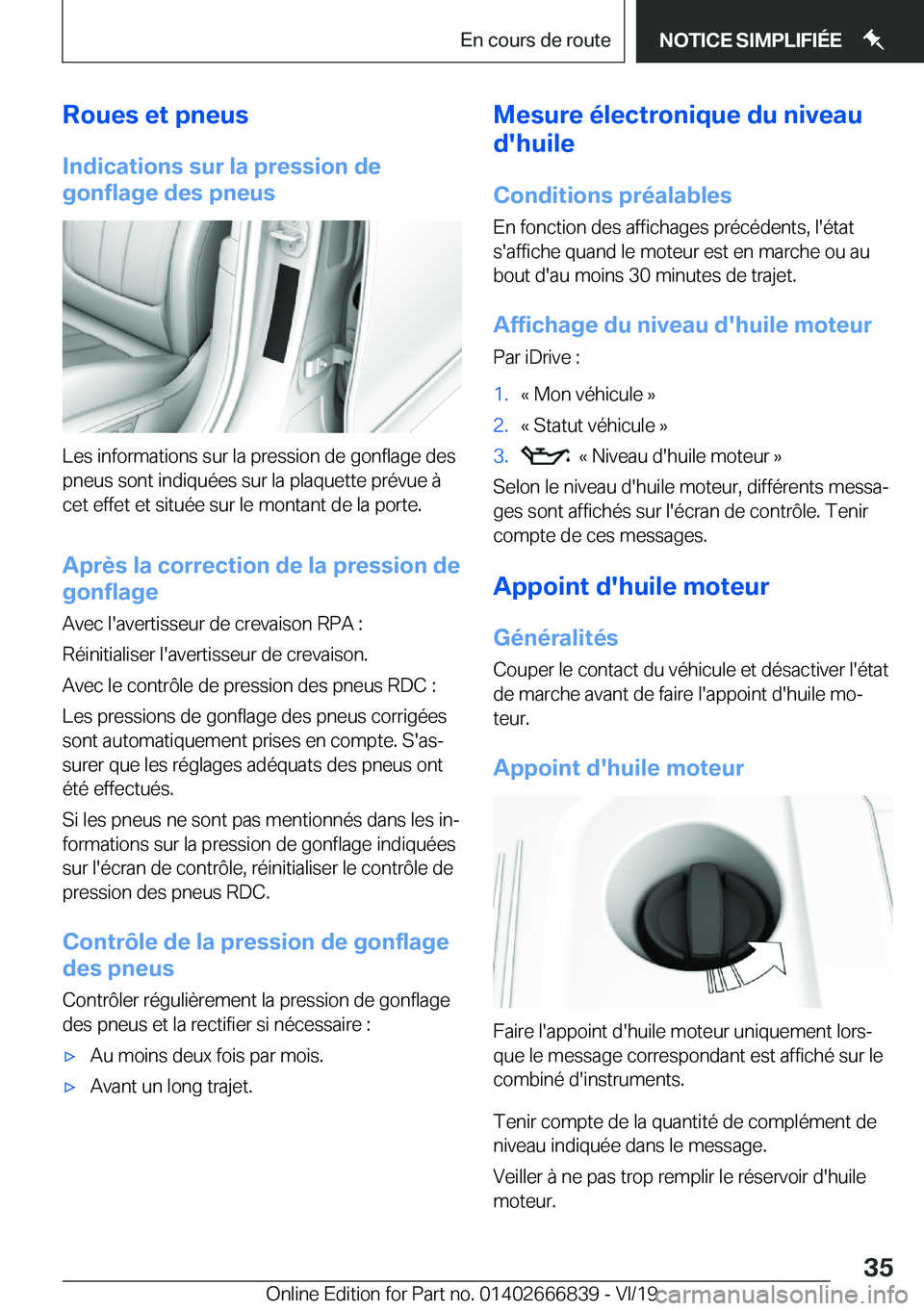 BMW X3 M 2020  Notices Demploi (in French) �R�o�u�e�s��e�t��p�n�e�u�s
�I�n�d�i�c�a�t�i�o�n�s��s�u�r��l�a��p�r�e�s�s�i�o�n��d�e
�g�o�n�f�l�a�g�e��d�e�s��p�n�e�u�s
�L�e�s��i�n�f�o�r�m�a�t�i�o�n�s��s�u�r��l�a��p�r�e�s�s�i�o�n��d�e��