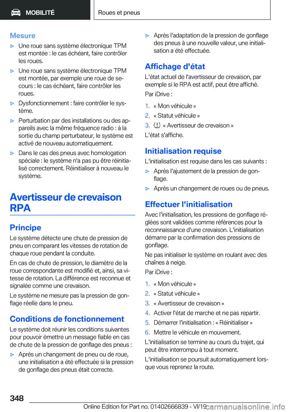 BMW X3 M 2020  Notices Demploi (in French) �M�e�s�u�r�e'x�U�n�e��r�o�u�e��s�a�n�s��s�y�s�t�è�m�e��é�l�e�c�t�r�o�n�i�q�u�e��T�P�M
�e�s�t��m�o�n�t�é�e��:��l�e��c�a�s��é�c�h�é�a�n�t�,��f�a�i�r�e��c�o�n�t�r�