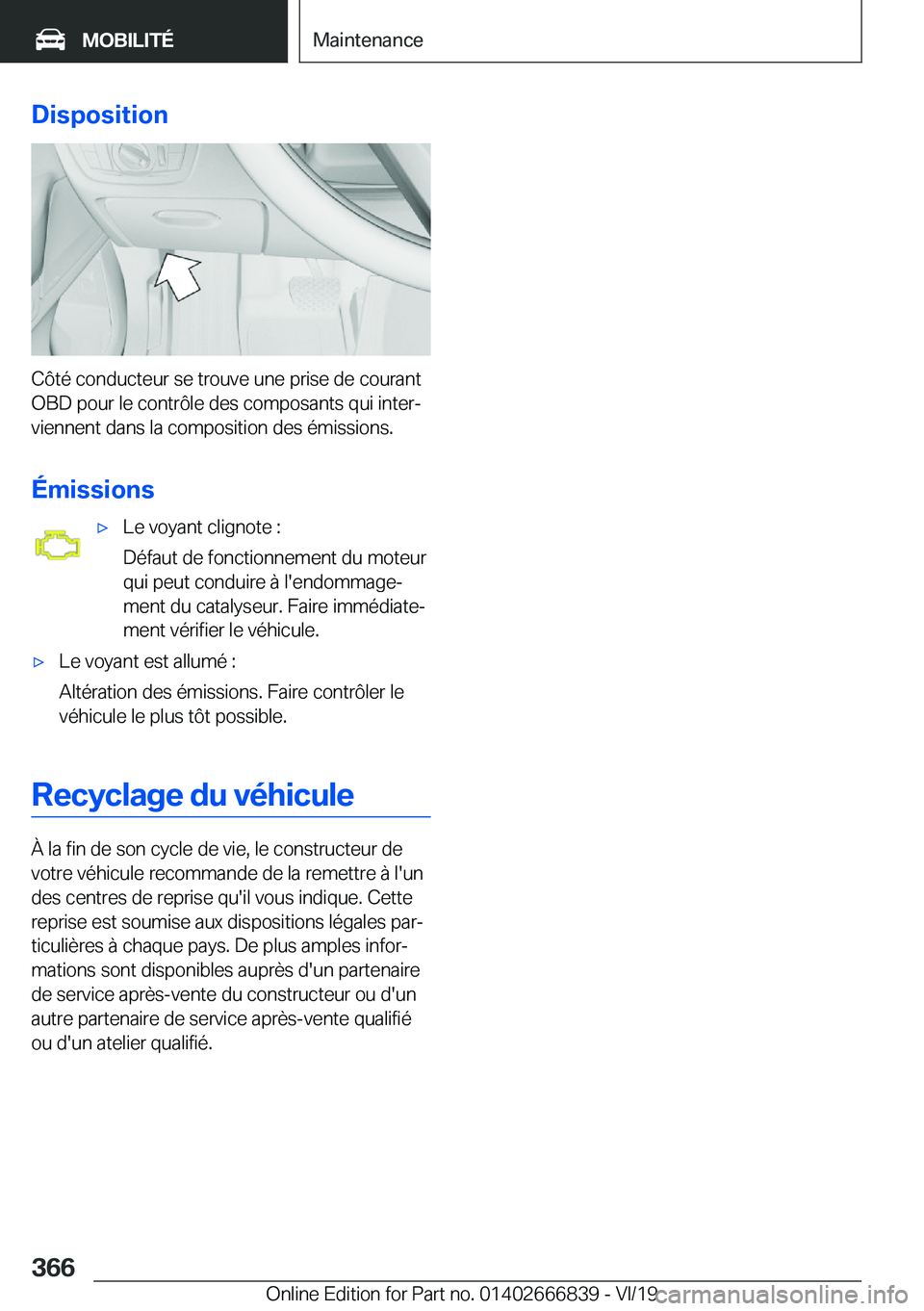 BMW X3 M 2020  Notices Demploi (in French) �D�i�s�p�o�s�i�t�i�o�n
�C�