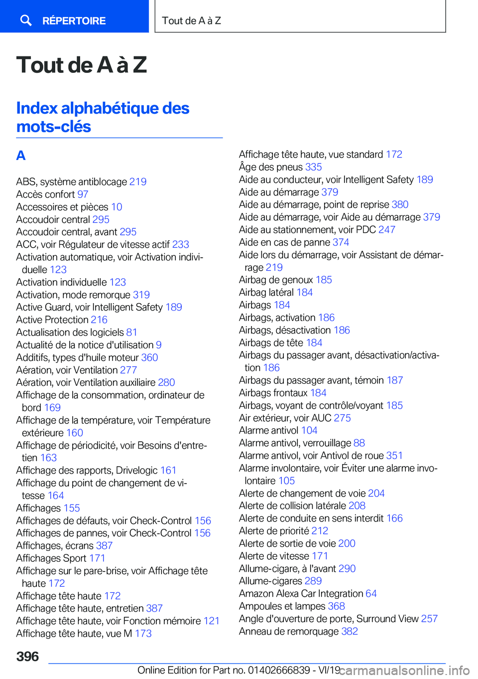 BMW X3 M 2020  Notices Demploi (in French) �T�o�u�t��d�e��A��