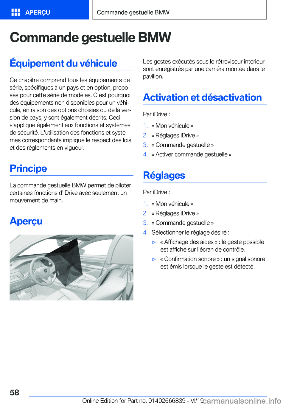 BMW X3 M 2020  Notices Demploi (in French) �C�o�m�m�a�n�d�e��g�e�s�t�u�e�l�l�e��B�M�W�
