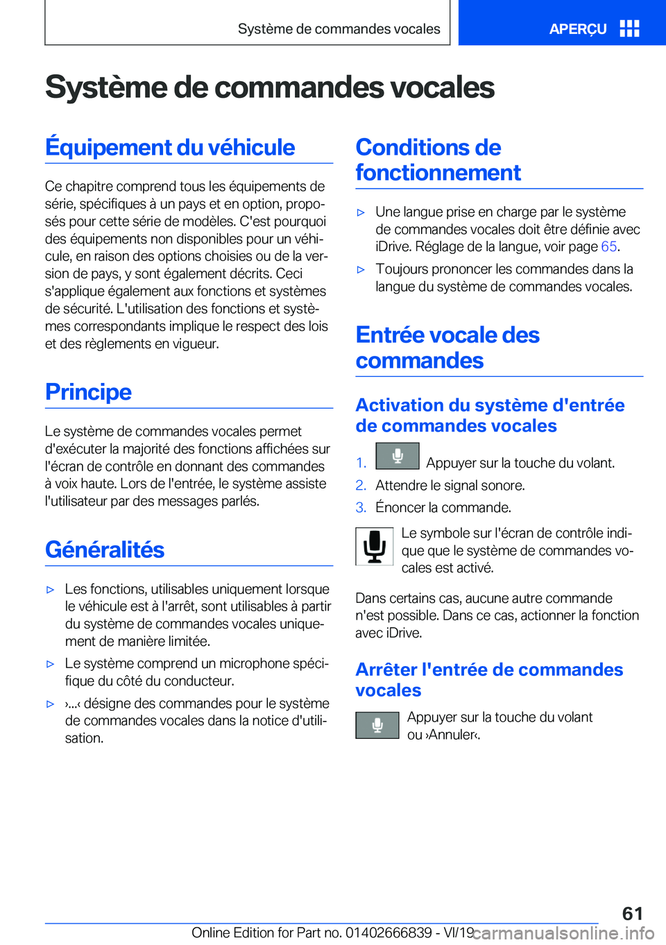 BMW X3 M 2020  Notices Demploi (in French) �S�y�s�t�è�m�e��d�e��c�o�m�m�a�n�d�e�s��v�o�c�a�l�e�s�