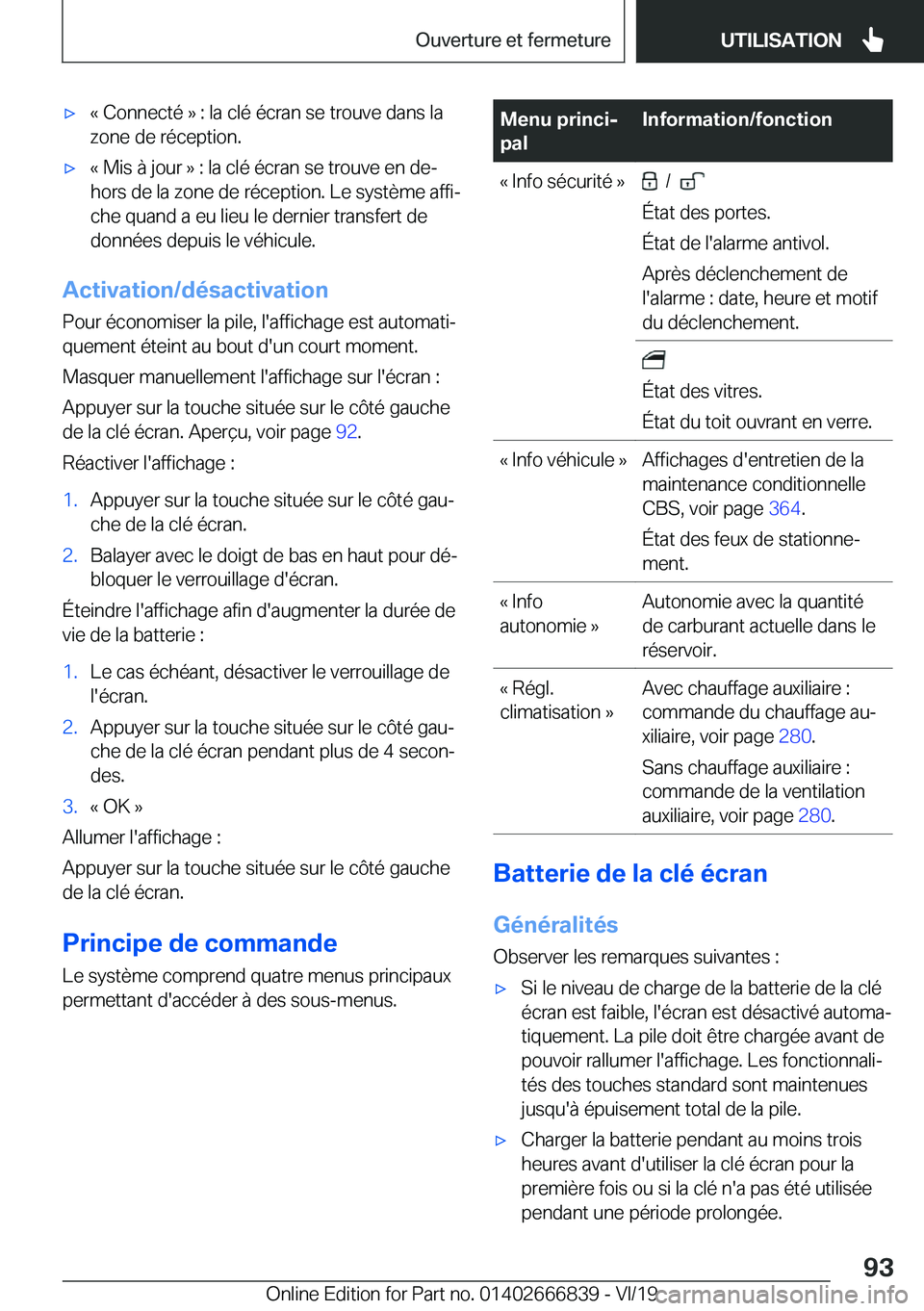 BMW X3 M 2020  Notices Demploi (in French) 'x�k��C�o�n�n�e�c�t�é��{��:��l�a��c�l�é��é�c�r�a�n��s�e��t�r�o�u�v�e��d�a�n�s��l�a�z�o�n�e��d�e��r�é�c�e�p�t�i�o�n�.'x�k��M�i�s��