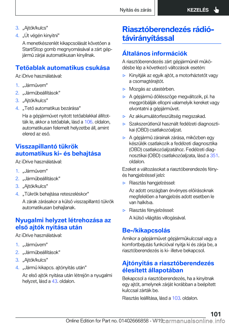 BMW X3 M 2020  Kezelési útmutató (in Hungarian) �3�.x�A�j�t�