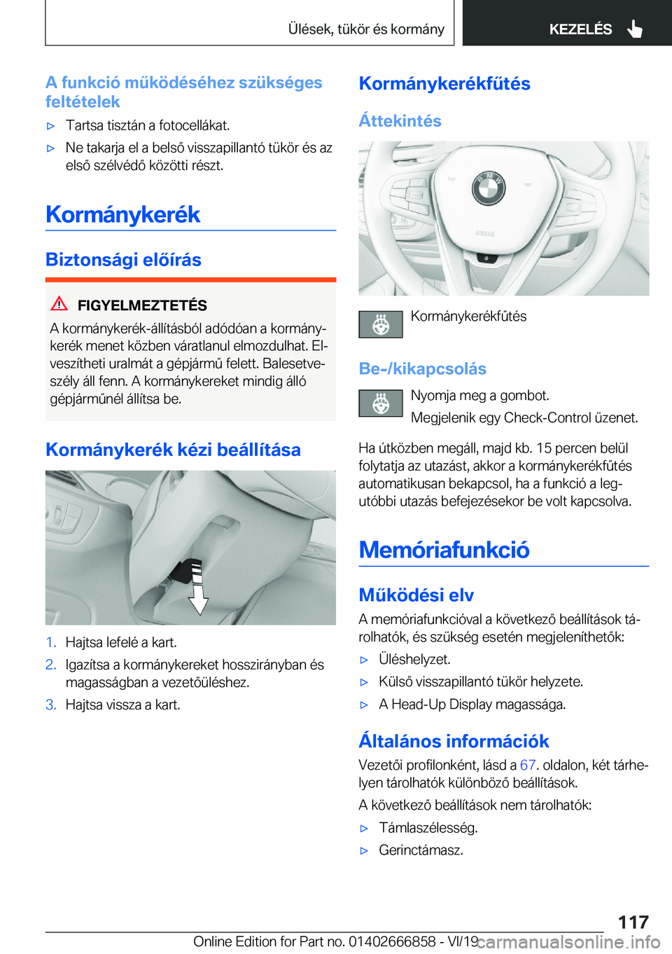 BMW X3 M 2020  Kezelési útmutató (in Hungarian) �A��f�u�n�k�c�i�
