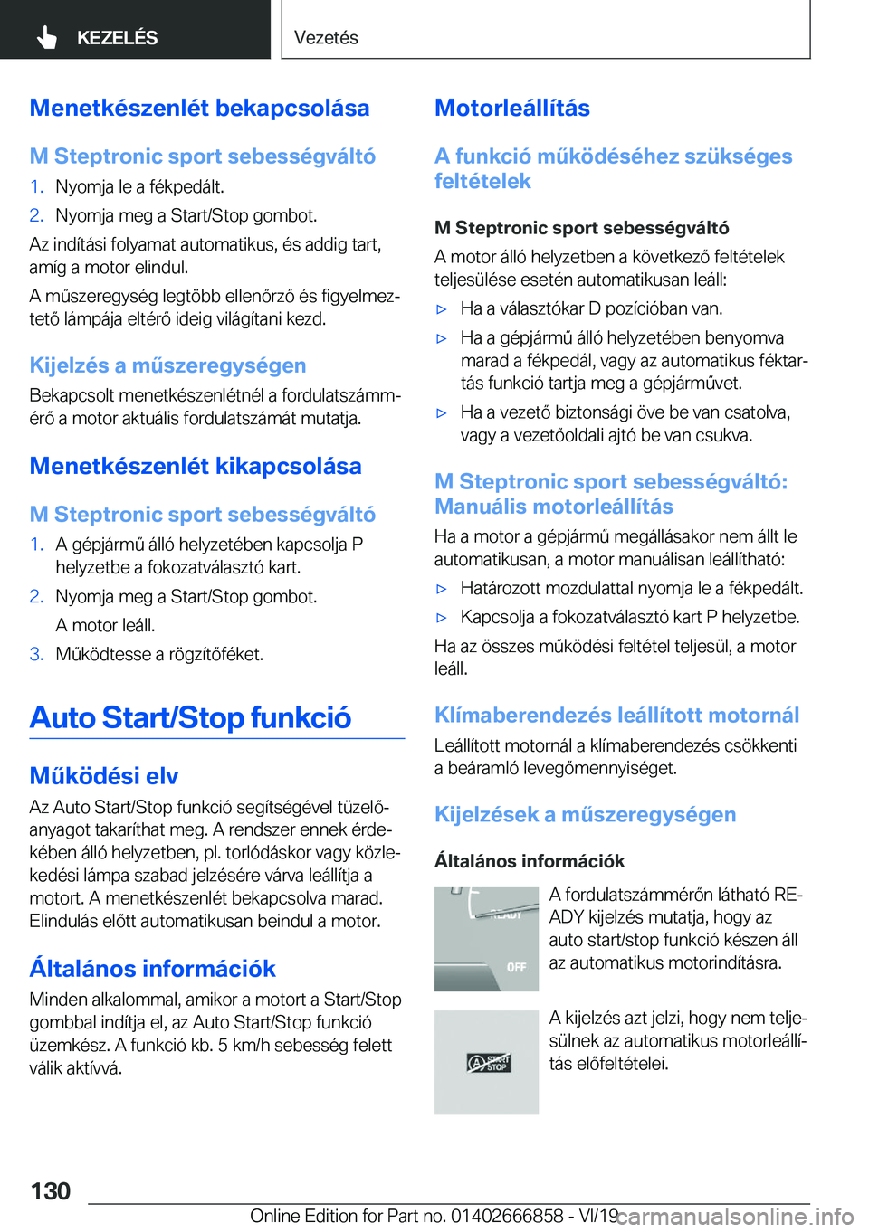 BMW X3 M 2020  Kezelési útmutató (in Hungarian) �M�e�n�e�t�k�