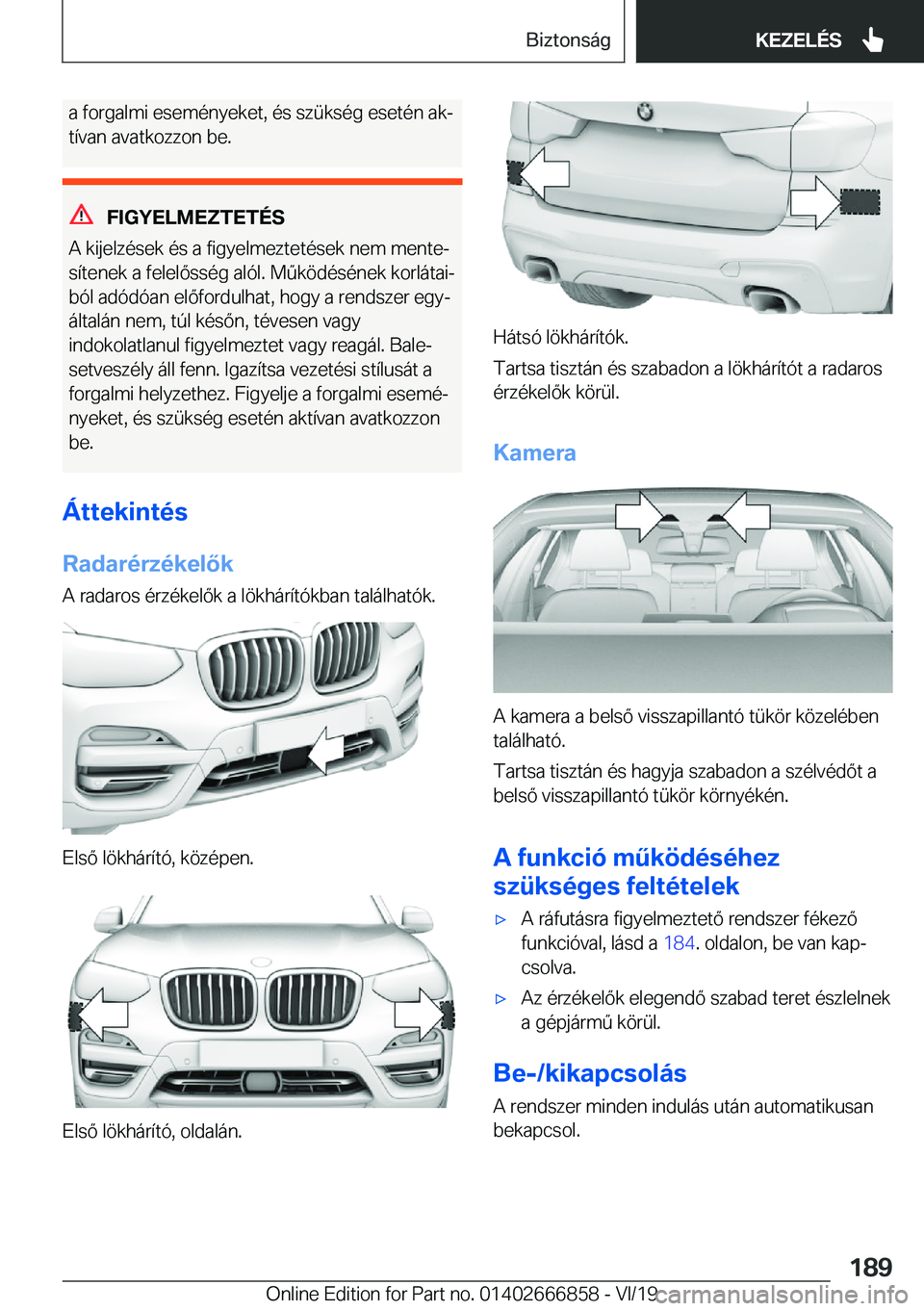 BMW X3 M 2020  Kezelési útmutató (in Hungarian) �a��f�o�r�g�a�l�m�i��e�s�e�m�