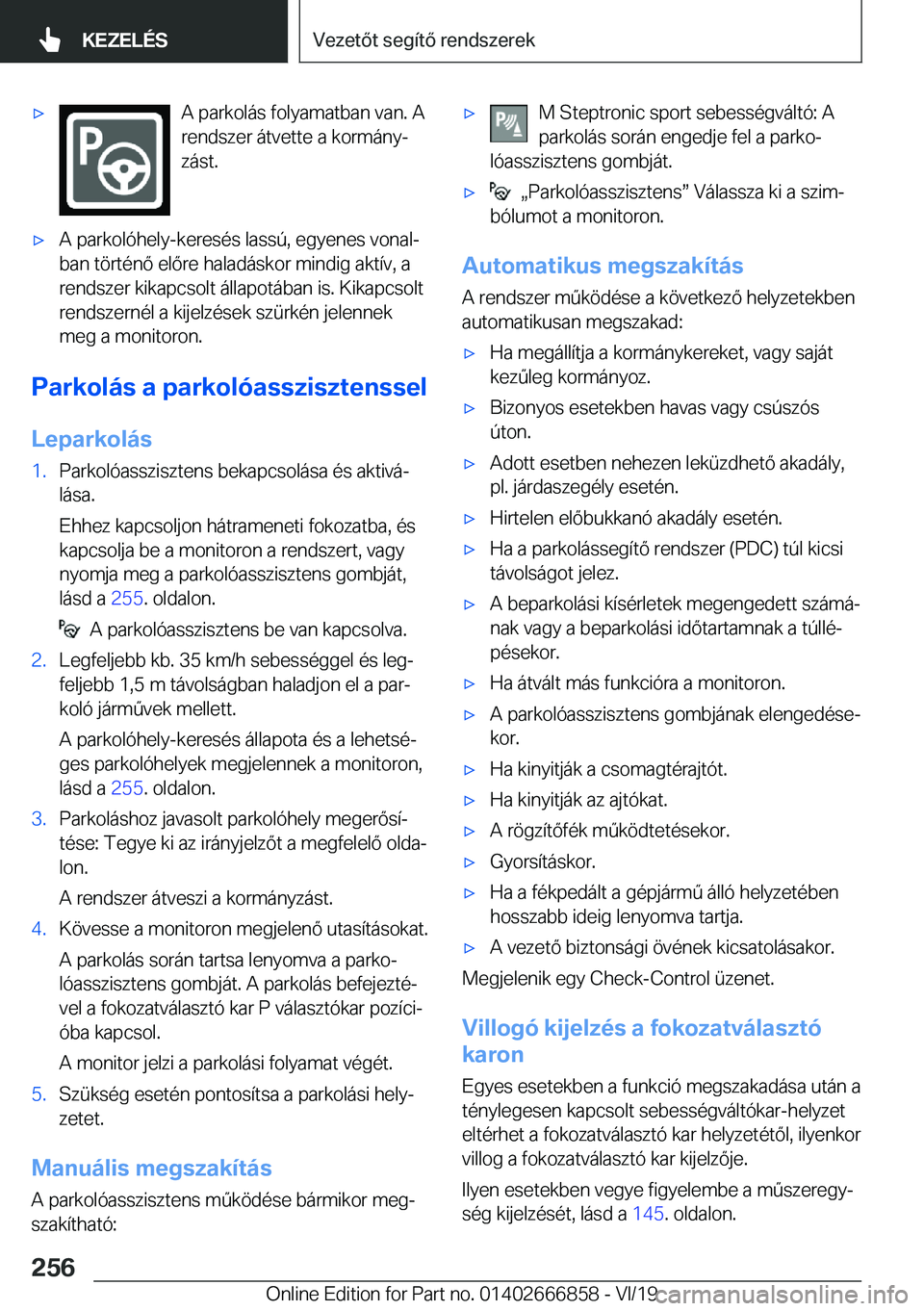 BMW X3 M 2020  Kezelési útmutató (in Hungarian) 'x�A��p�a�r�k�o�l�