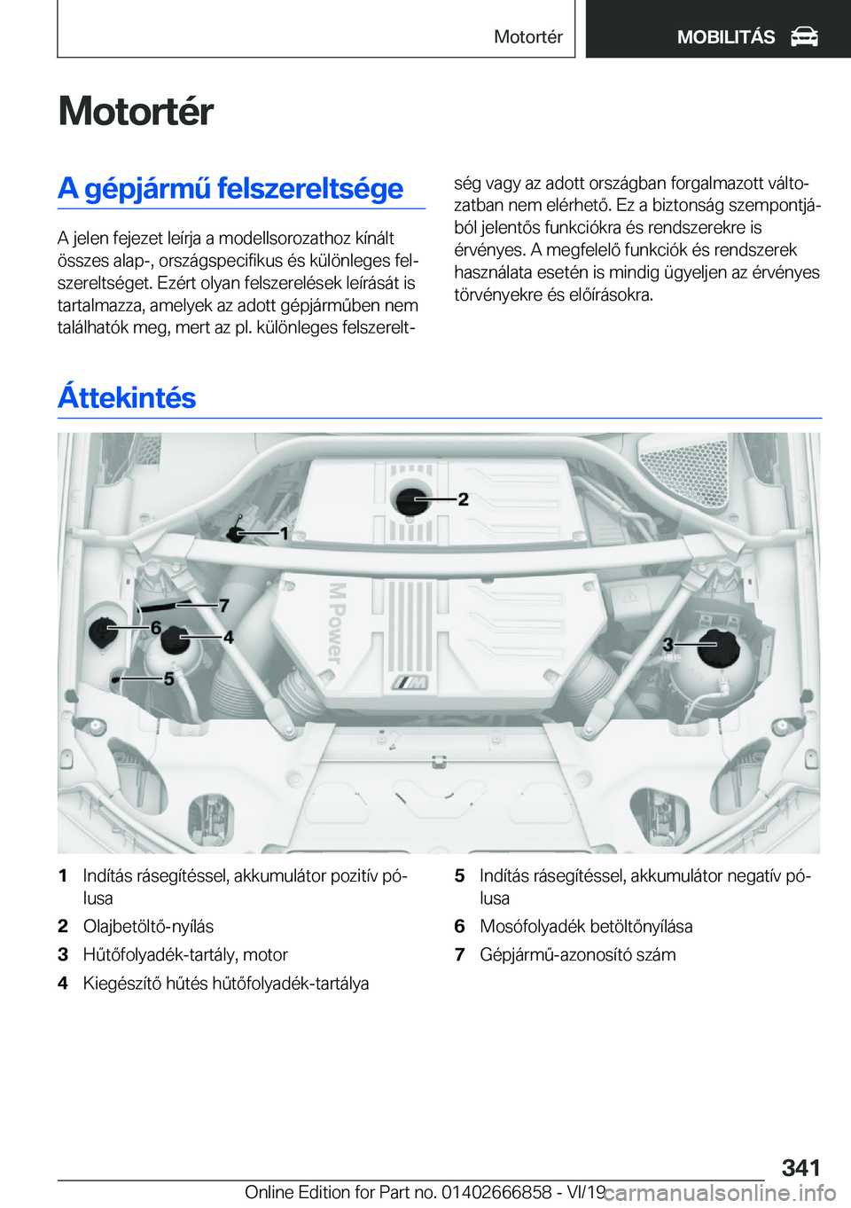 BMW X3 M 2020  Kezelési útmutató (in Hungarian) �M�o�t�o�r�t�