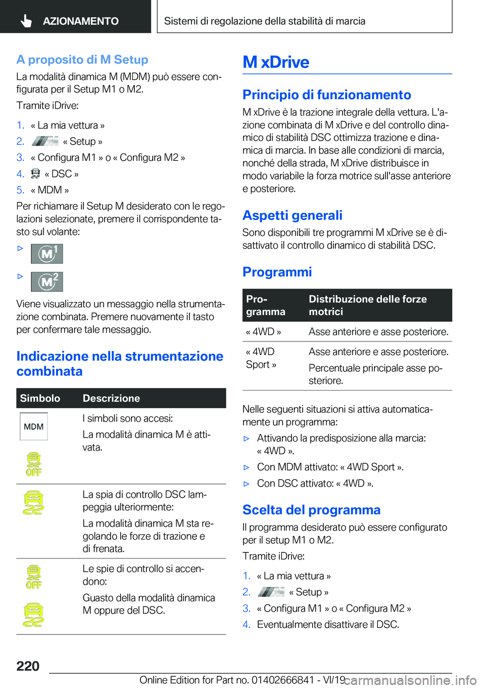 BMW X3 M 2020  Libretti Di Uso E manutenzione (in Italian) �A��p�r�o�p�o�s�i�t�o��d�i��M��S�e�t�u�p�L�a��m�o�d�a�l�i�t�