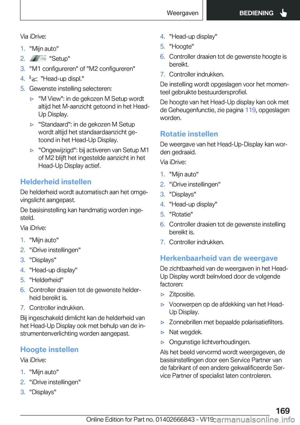BMW X3 M 2020  Instructieboekjes (in Dutch) �V�i�a��i�D�r�i�v�e�:�1�.��M�i�j�n��a�u�t�o��2�.����S�e�t�u�p��3�.��M�1��c�o�n�f�i�g�u�r�e�r�e�n���o�f���M�2��c�o�n�f�i�g�u�r�e�r�e�n��4�.����H�e�a�d�-�u�p��d�i�s�p�l�.��5�.�G�e�w
