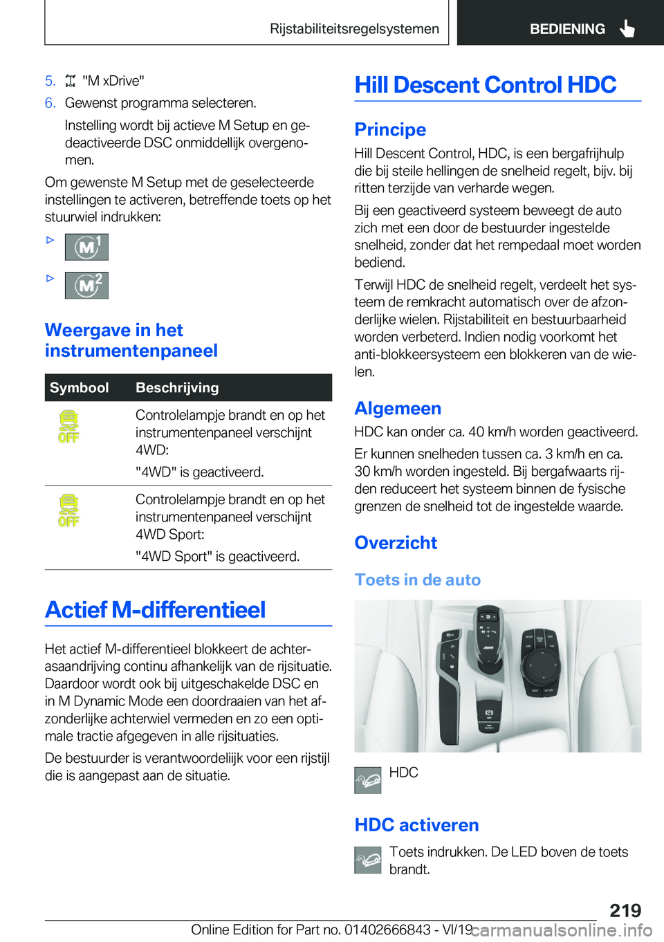 BMW X3 M 2020  Instructieboekjes (in Dutch) �5�.����M��x�D�r�i�v�e��6�.�G�e�w�e�n�s�t��p�r�o�g�r�a�m�m�a��s�e�l�e�c�t�e�r�e�n�.
�I�n�s�t�e�l�l�i�n�g��w�o�r�d�t��b�i�j��a�c�t�i�e�v�e��M��S�e�t�u�p��e�n��g�ej �d�e�a�c�t�i�v�e�e�r�d