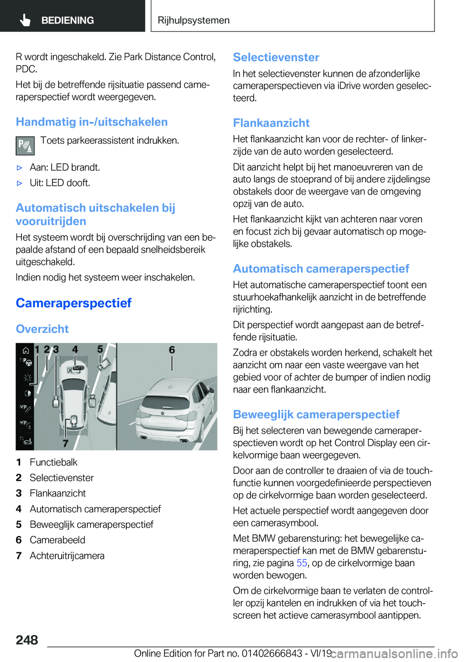 BMW X3 M 2020  Instructieboekjes (in Dutch) �R��w�o�r�d�t��i�n�g�e�s�c�h�a�k�e�l�d�.��Z�i�e��P�a�r�k��D�i�s�t�a�n�c�e��C�o�n�t�r�o�l�,
�P�D�C�.
�H�e�t��b�i�j��d�e��b�e�t�r�e�f�f�e�n�d�e��r�i�j�s�i�t�u�a�t�i�e��p�a�s�s�e�n�d��c�a�m�e