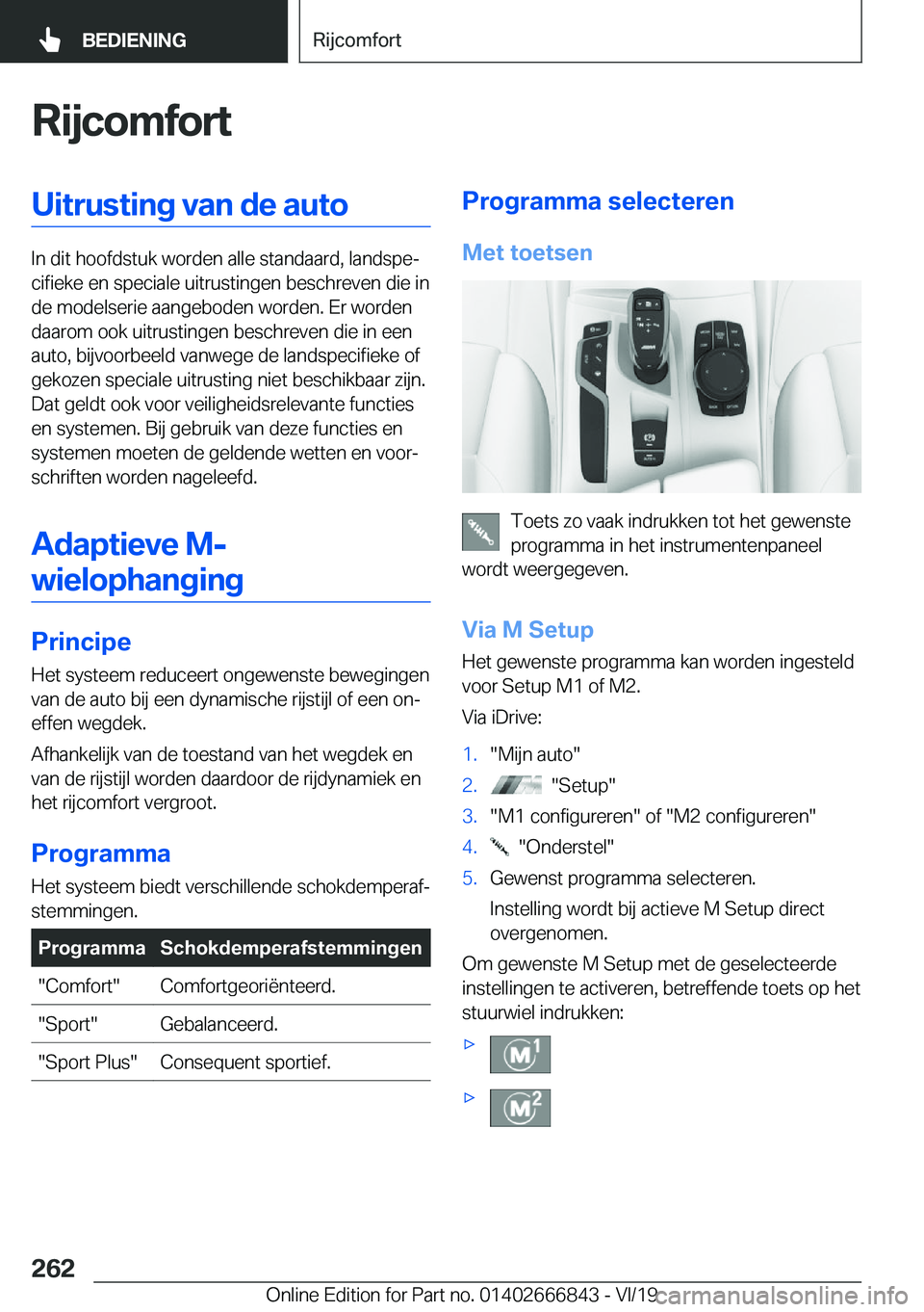 BMW X3 M 2020  Instructieboekjes (in Dutch) �R�i�j�c�o�m�f�o�r�t�U�i�t�r�u�s�t�i�n�g��v�a�n��d�e��a�u�t�o
�I�n��d�i�t��h�o�o�f�d�s�t�u�k��w�o�r�d�e�n��a�l�l�e��s�t�a�n�d�a�a�r�d�,��l�a�n�d�s�p�ej�c�i�f�i�e�k�e��e�n��s�p�e�c�i�a�l�e�