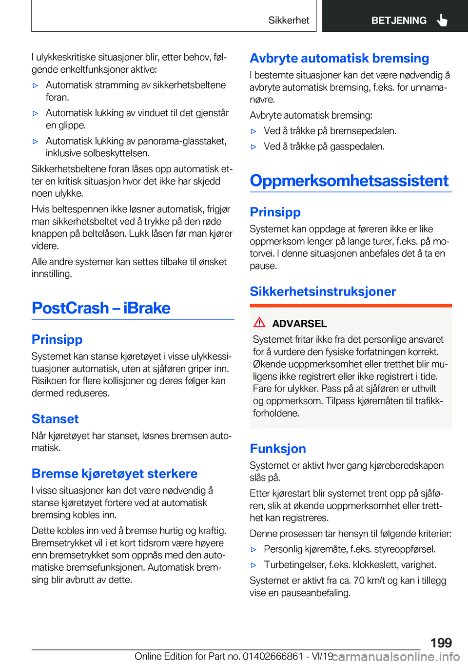 BMW X3 M 2020  InstruksjonsbØker (in Norwegian) �I��u�l�y�k�k�e�s�k�r�i�t�i�s�k�e��s�i�t�u�a�s�j�o�n�e�r��b�l�i�r�,��e�t�t�e�r��b�e�h�o�v�,��f�