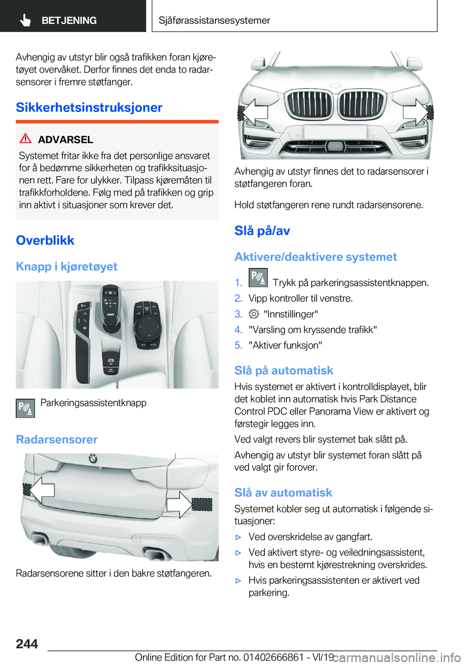 BMW X3 M 2020  InstruksjonsbØker (in Norwegian) �A�v�h�e�n�g�i�g��a�v��u�t�s�t�y�r��b�l�i�r��o�g�s�å��t�r�a�f�i�k�k�e�n��f�o�r�a�n��k�j�
