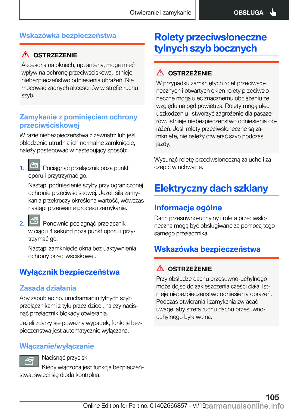 BMW X3 M 2020  Instrukcja obsługi (in Polish) �W�s�k�a�z�
