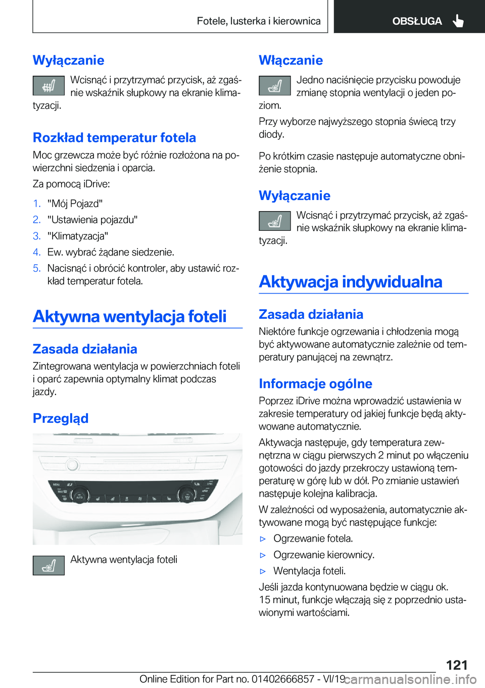 BMW X3 M 2020  Instrukcja obsługi (in Polish) �W�y�ł�ą�c�z�a�n�i�e�W�c�i�s�n�