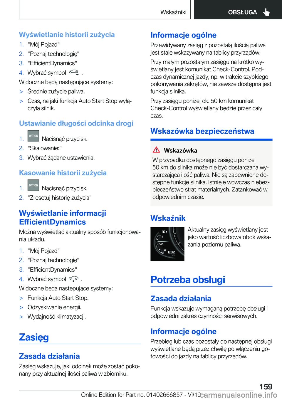 BMW X3 M 2020  Instrukcja obsługi (in Polish) �W�y�w�i�e�t�l�a�n�i�e��h�i�s�t�o�r�i�i��z�u9�y�c�i�a�1�.��M�