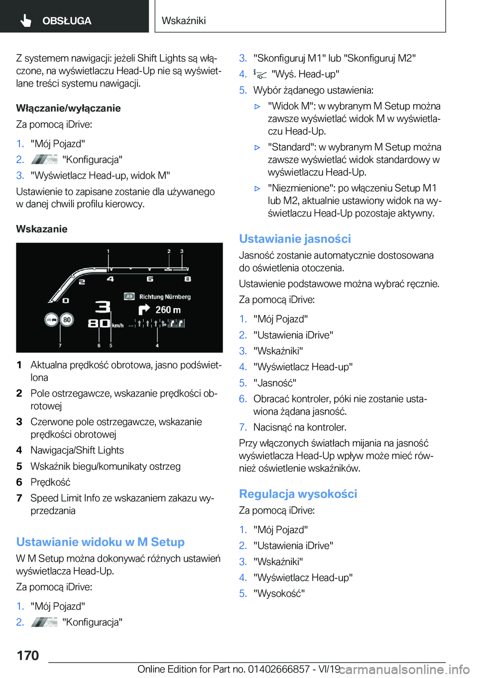 BMW X3 M 2020  Instrukcja obsługi (in Polish) �Z��s�y�s�t�e�m�e�m��n�a�w�i�g�a�c�j�i�:��j�e9�e�l�i��S�h�i�f�t��L�i�g�h�t�s��s�