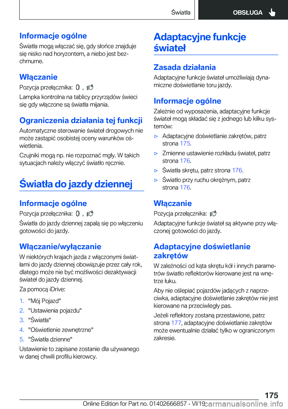 BMW X3 M 2020  Instrukcja obsługi (in Polish) �I�n�f�o�r�m�a�c�j�e��o�g�