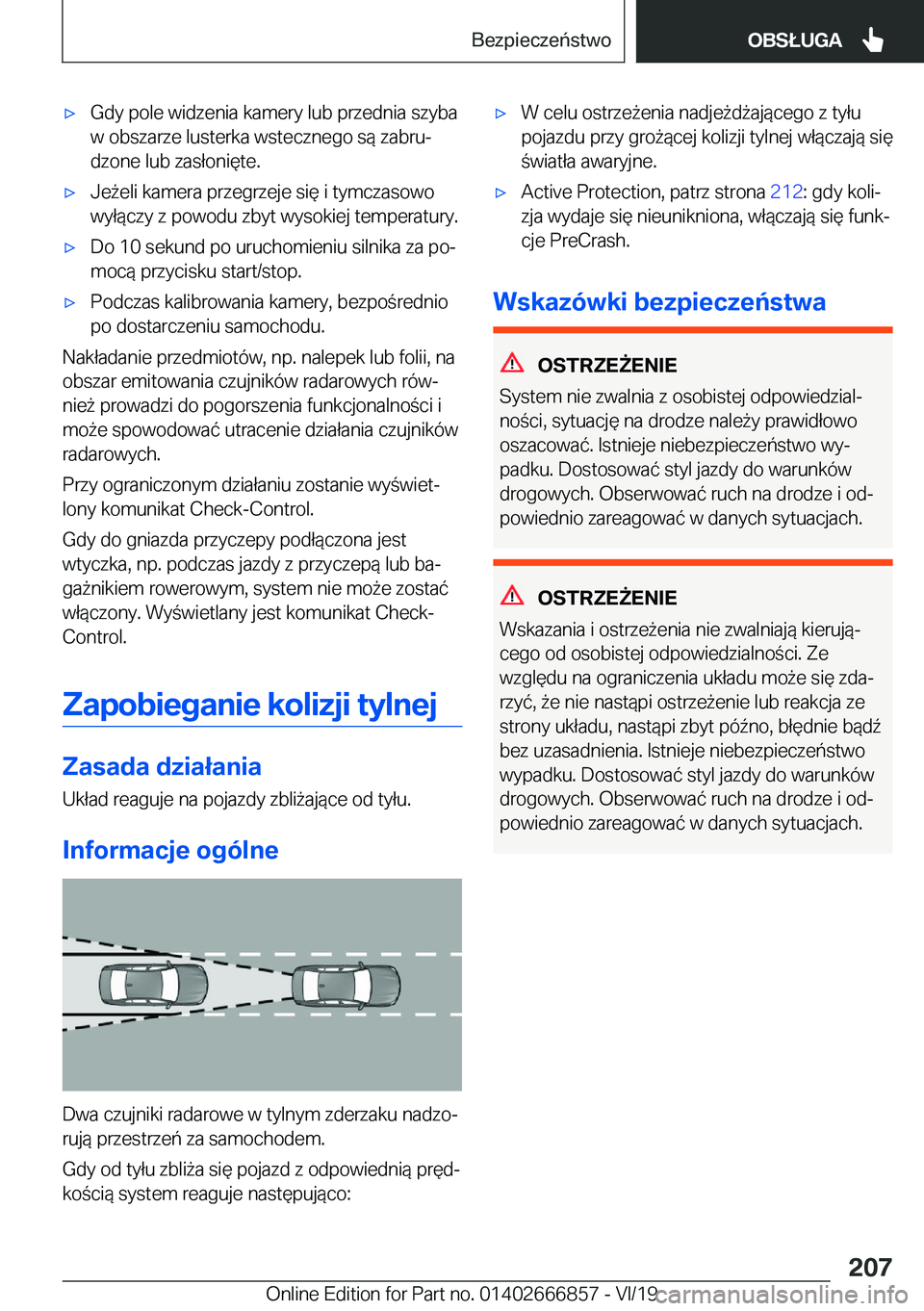 BMW X3 M 2020  Instrukcja obsługi (in Polish) 'x�G�d�y��p�o�l�e��w�i�d�z�e�n�i�a��k�a�m�e�r�y��l�u�b��p�r�z�e�d�n�i�a��s�z�y�b�a�w��o�b�s�z�a�r�z�e��l�u�s�t�e�r�k�a��w�s�t�e�c�z�n�e�g�o��s�