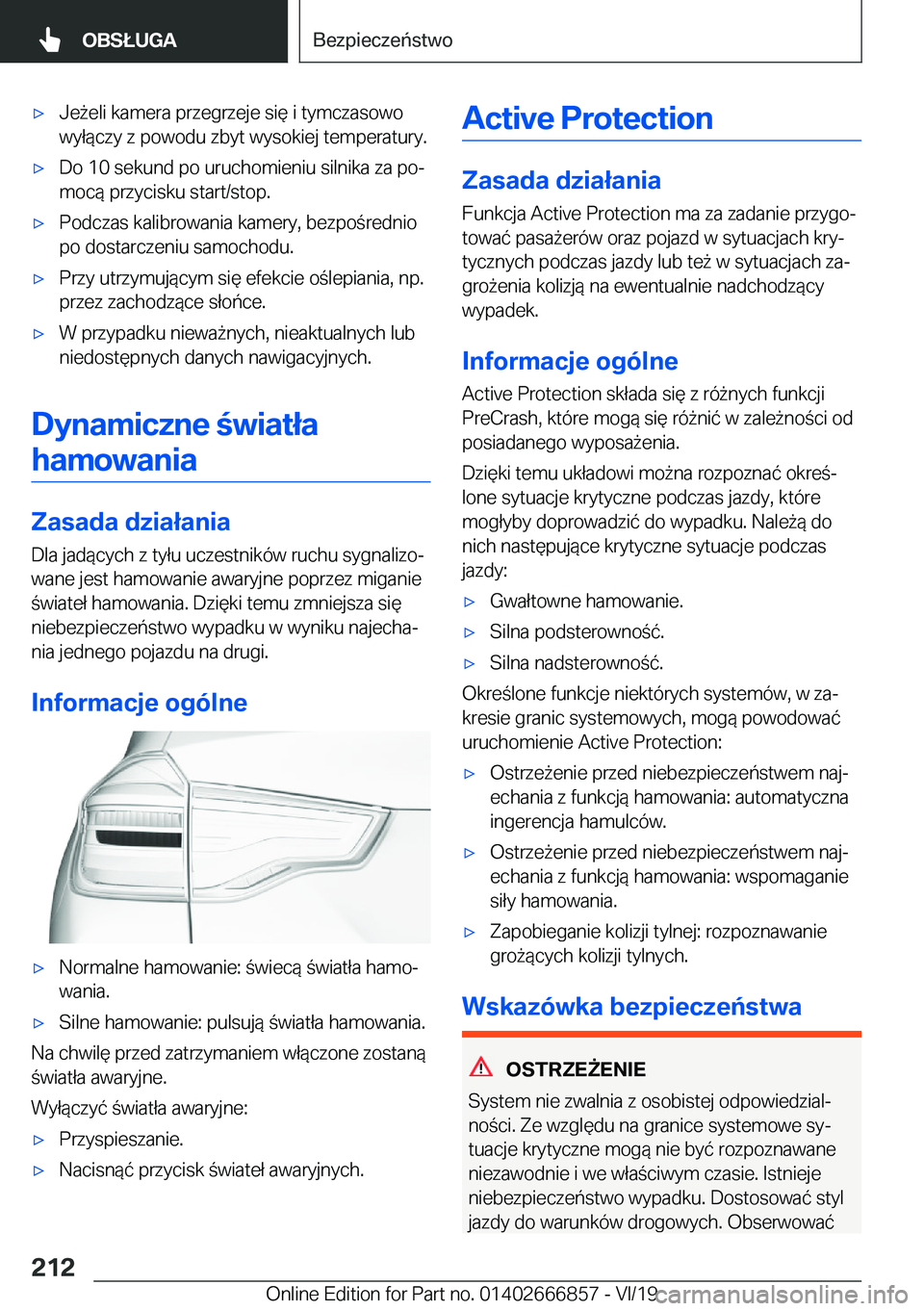 BMW X3 M 2020  Instrukcja obsługi (in Polish) 'x�J�e9�e�l�i��k�a�m�e�r�a��p�r�z�e�g�r�z�e�j�e��s�i�
