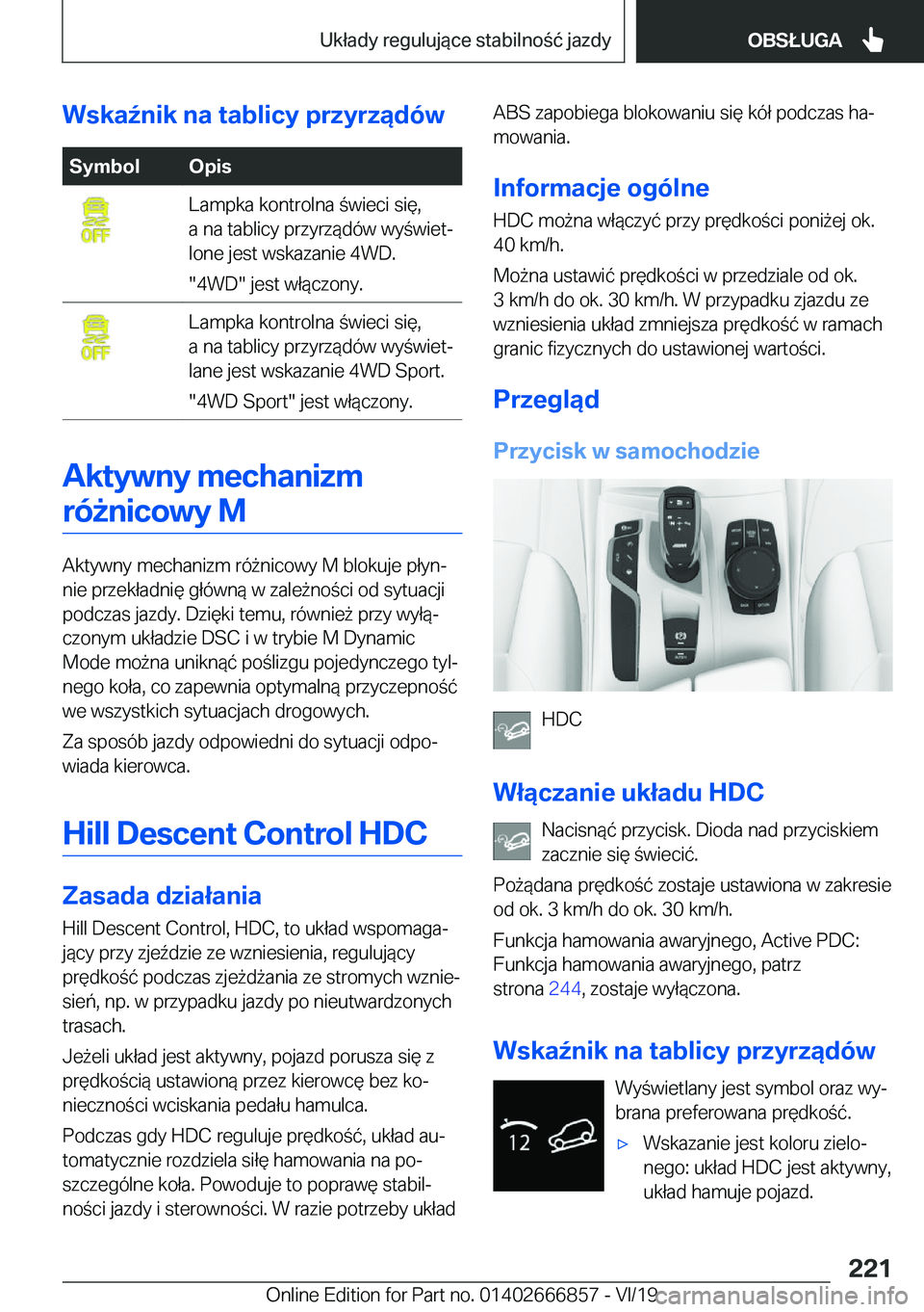 BMW X3 M 2020  Instrukcja obsługi (in Polish) �W�s�k�a7�n�i�k��n�a��t�a�b�l�i�c�y��p�r�z�y�r�z�ą�d�