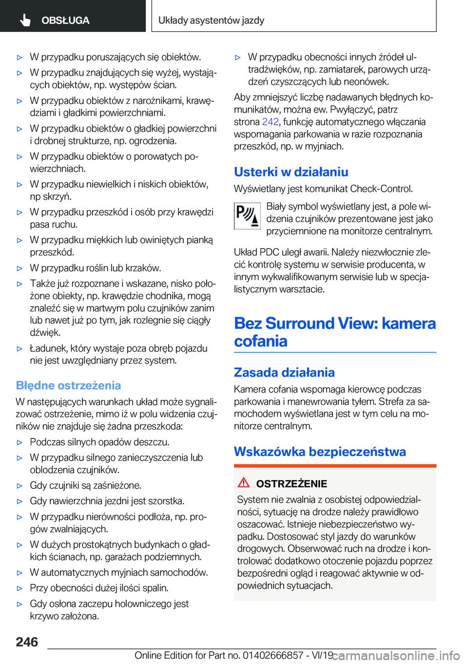 BMW X3 M 2020  Instrukcja obsługi (in Polish) 'x�W��p�r�z�y�p�a�d�k�u��p�o�r�u�s�z�a�j�