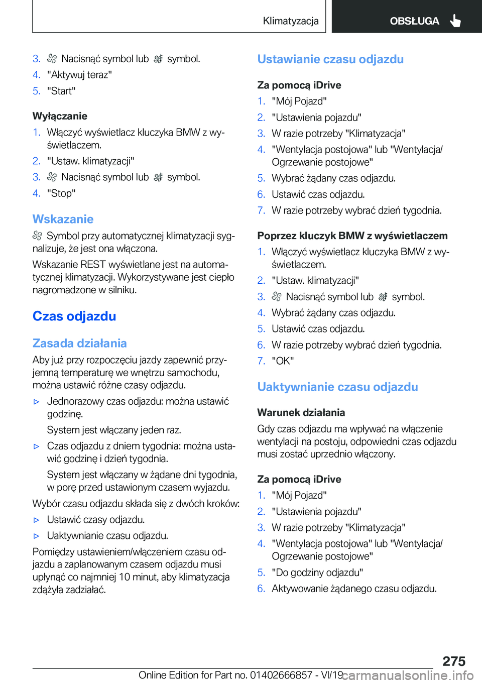BMW X3 M 2020  Instrukcja obsługi (in Polish) �3�.���N�a�c�i�s�n�