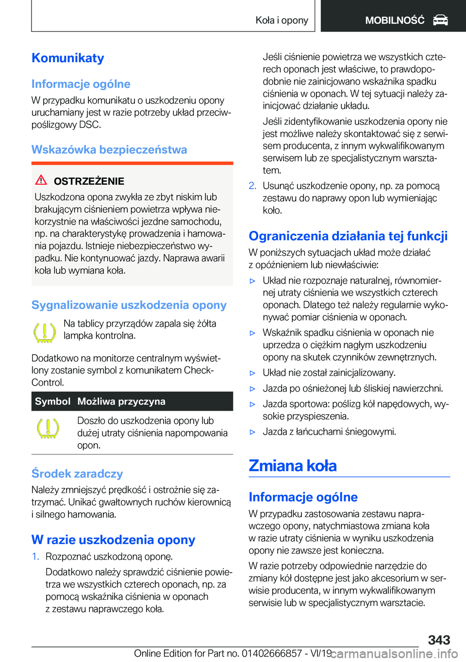 BMW X3 M 2020  Instrukcja obsługi (in Polish) �K�o�m�u�n�i�k�a�t�y�I�n�f�o�r�m�a�c�j�e��o�g�