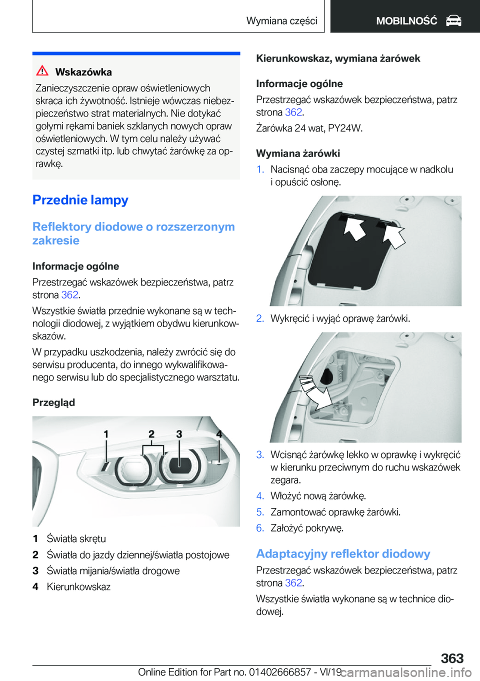 BMW X3 M 2020  Instrukcja obsługi (in Polish) �W�s�k�a�z�