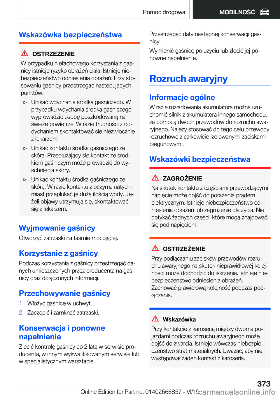 BMW X3 M 2020  Instrukcja obsługi (in Polish) �W�s�k�a�z�