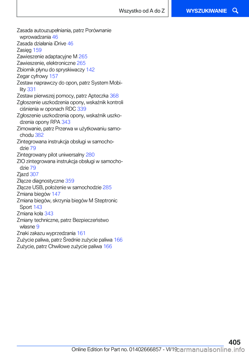 BMW X3 M 2020  Instrukcja obsługi (in Polish) �Z�a�s�a�d�a��a�u�t�o�u�z�u�p�e�ł�n�i�a�n�i�a�,��p�a�t�r�z��P�o�r�