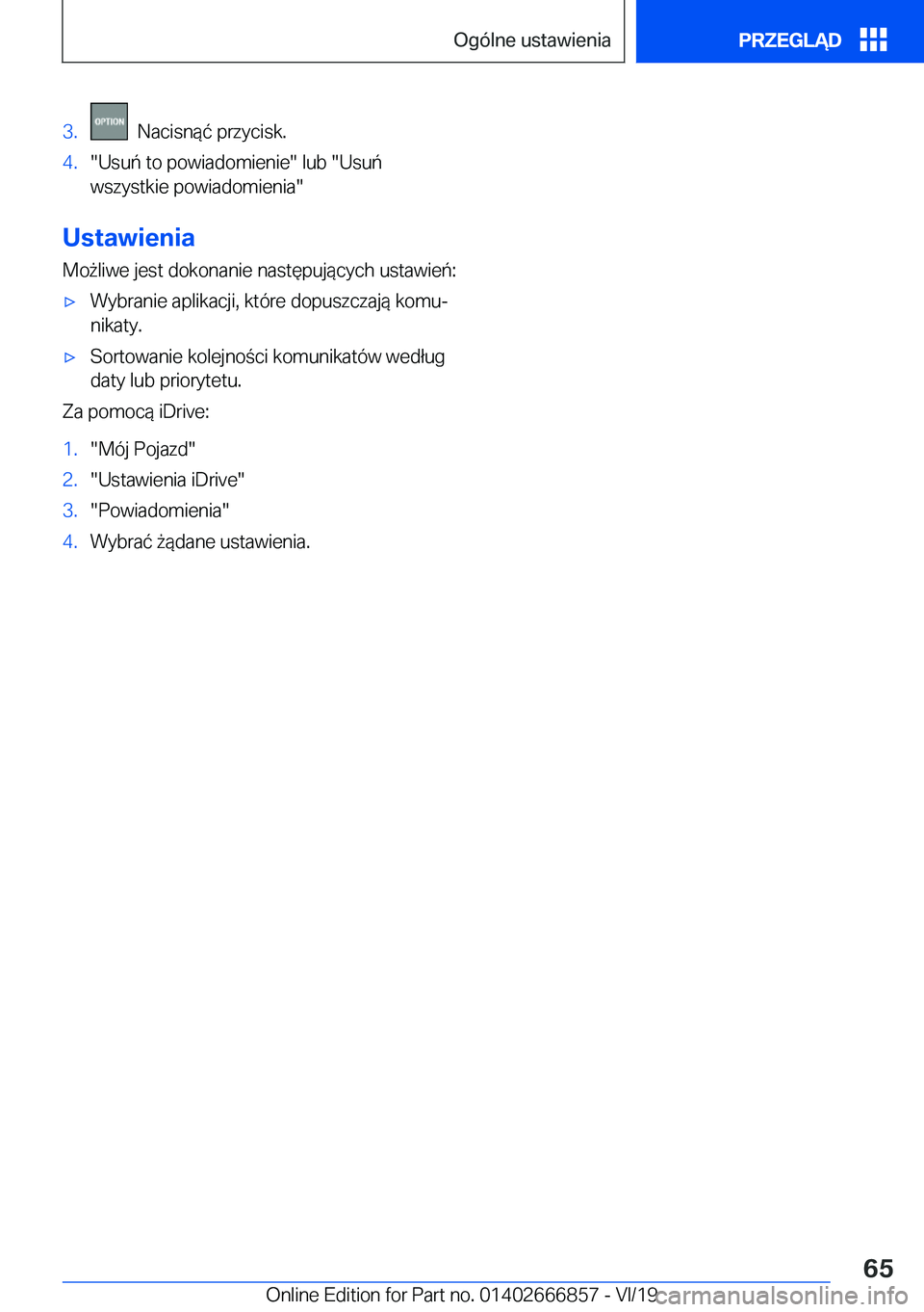 BMW X3 M 2020  Instrukcja obsługi (in Polish) �3�.���N�a�c�i�s�n�