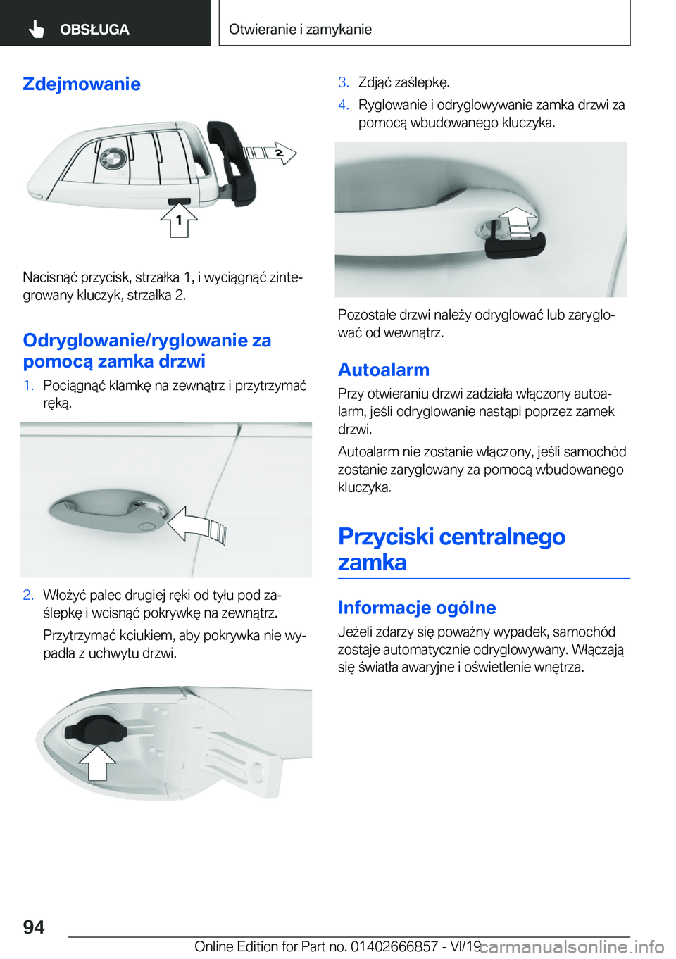 BMW X3 M 2020  Instrukcja obsługi (in Polish) �Z�d�e�j�m�o�w�a�n�i�e
�N�a�c�i�s�n�