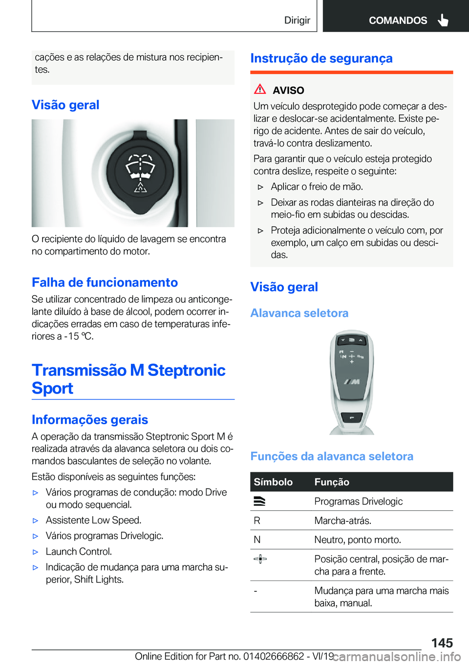 BMW X3 M 2020  Manual do condutor (in Portuguese) �c�a�