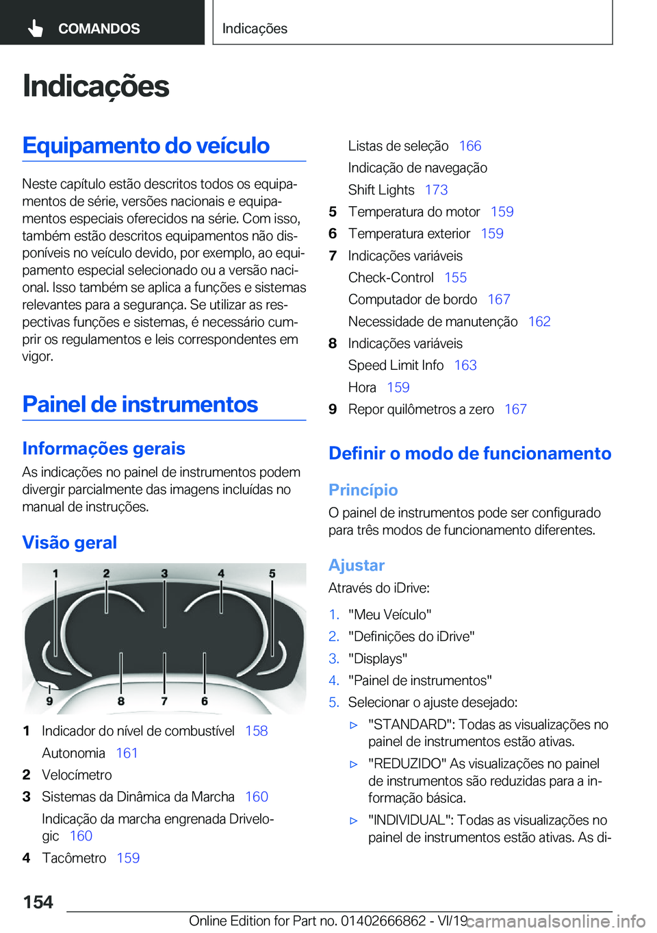 BMW X3 M 2020  Manual do condutor (in Portuguese) �I�n�d�i�c�a�