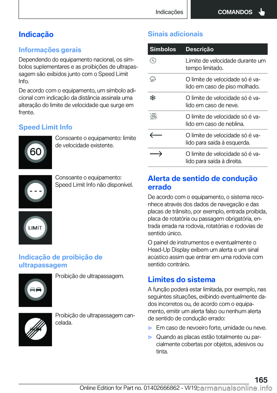 BMW X3 M 2020  Manual do condutor (in Portuguese) �I�n�d�i�c�a�