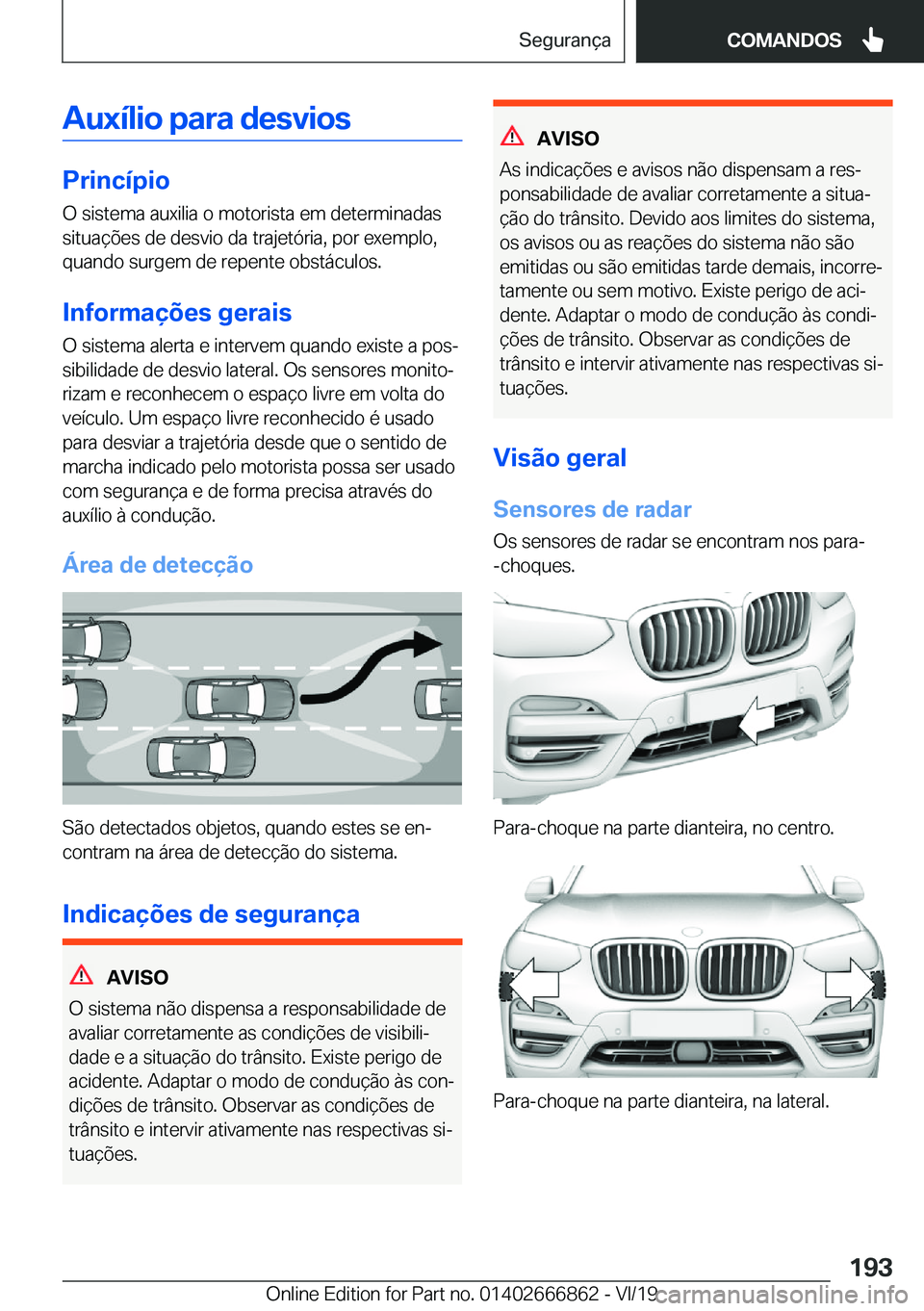BMW X3 M 2020  Manual do condutor (in Portuguese) �A�u�x�