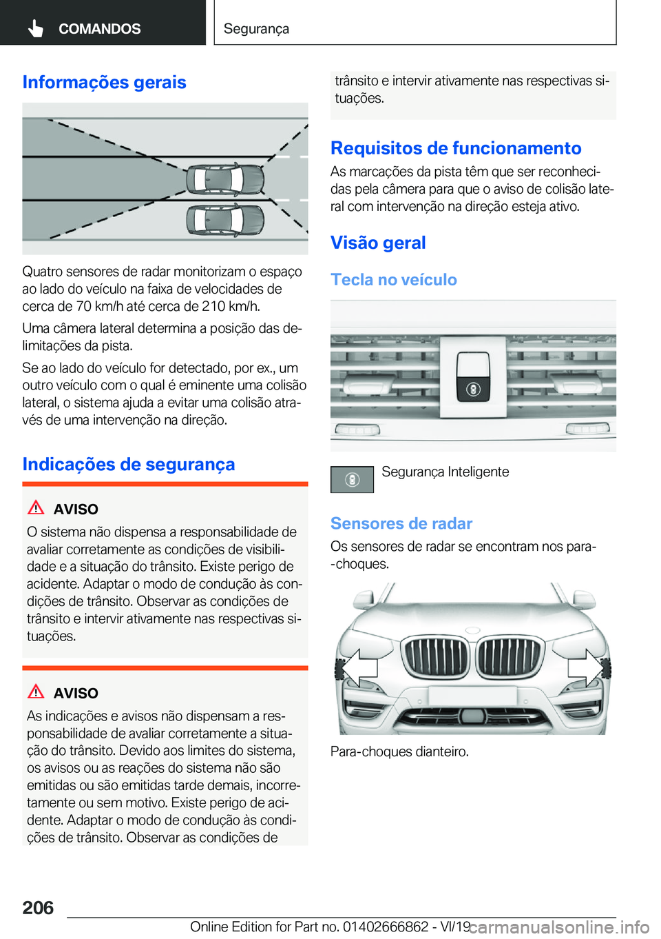 BMW X3 M 2020  Manual do condutor (in Portuguese) �I�n�f�o�r�m�a�