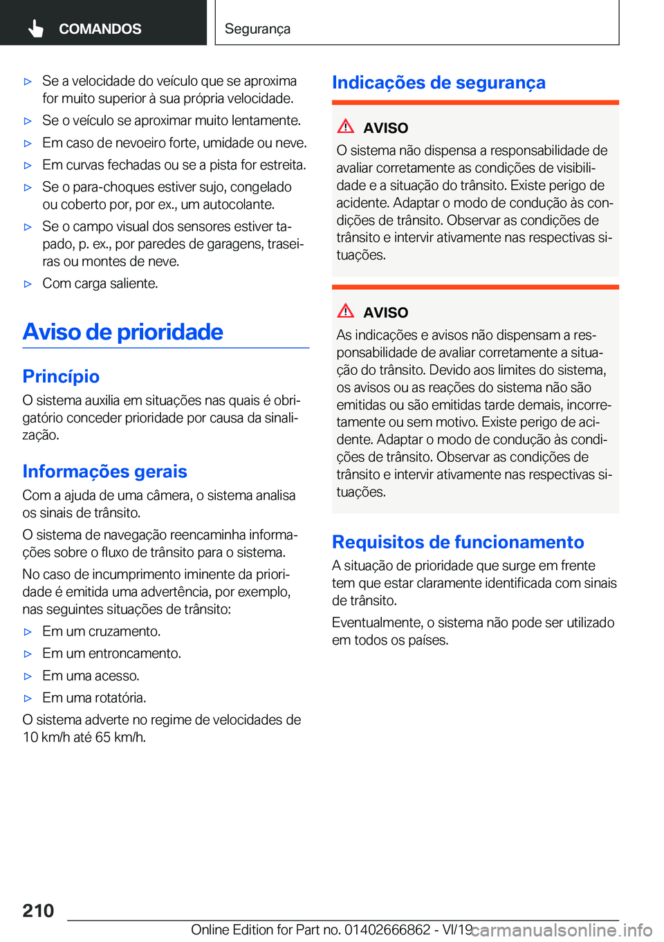 BMW X3 M 2020  Manual do condutor (in Portuguese) 'x�S�e��a��v�e�l�o�c�i�d�a�d�e��d�o��v�e�