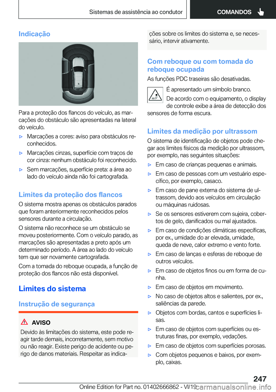 BMW X3 M 2020  Manual do condutor (in Portuguese) �I�n�d�i�c�a�