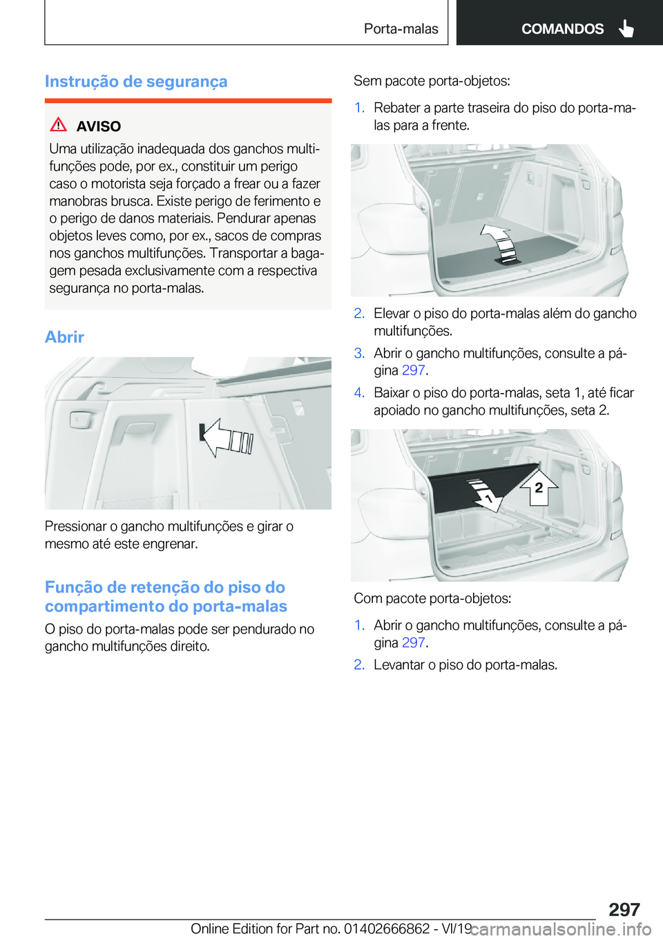 BMW X3 M 2020  Manual do condutor (in Portuguese) �I�n�s�t�r�u�