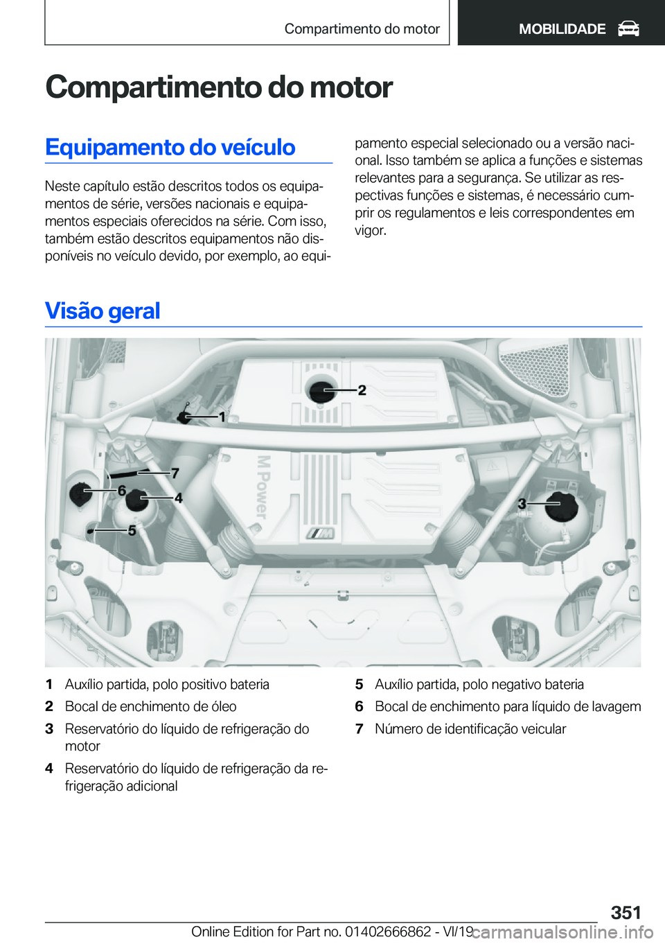BMW X3 M 2020  Manual do condutor (in Portuguese) �C�o�m�p�a�r�t�i�m�e�n�t�o��d�o��m�o�t�o�r�E�q�u�i�p�a�m�e�n�t�o��d�o��v�e�
