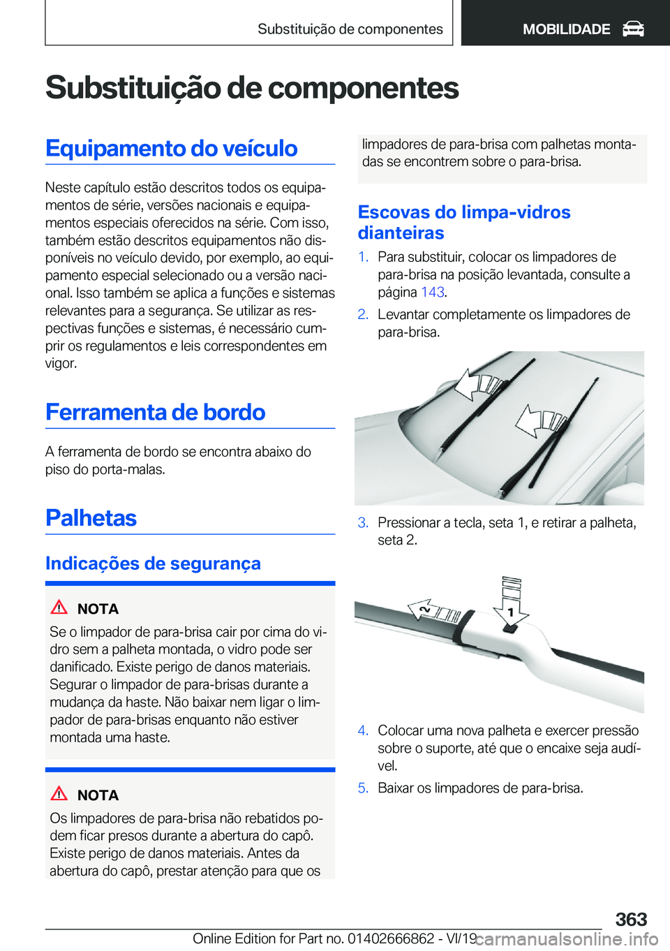 BMW X3 M 2020  Manual do condutor (in Portuguese) �S�u�b�s�t�i�t�u�i�